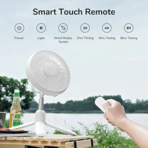 JISULIFE FA37 Rechargeable Fan with Remote Control 8000mAh Battery