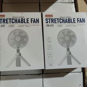 AZEADA PD-F27 Rechargeable Fan With Tripod Stand- White Color